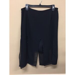 Cache Skirt Black 12 Open Panels  Skirt NWT